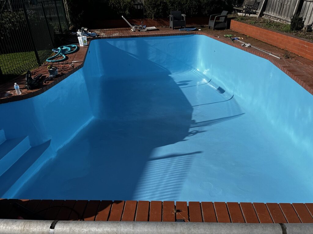 Finished pool interior with surrounding timber deck